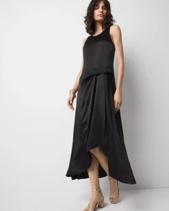 Petite Satin Tank Maxi Dress*White House Black Market Outlet