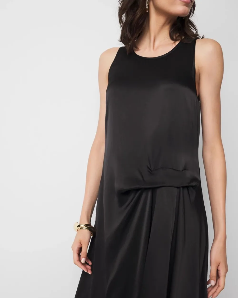 Petite Satin Tank Maxi Dress*White House Black Market Outlet