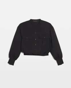 Petite Satin Utility Shirt*White House Black Market Outlet