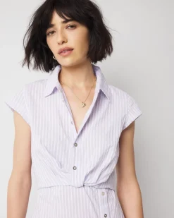 Petite Short Sleeve Button Detail Dress*White House Black Market Best