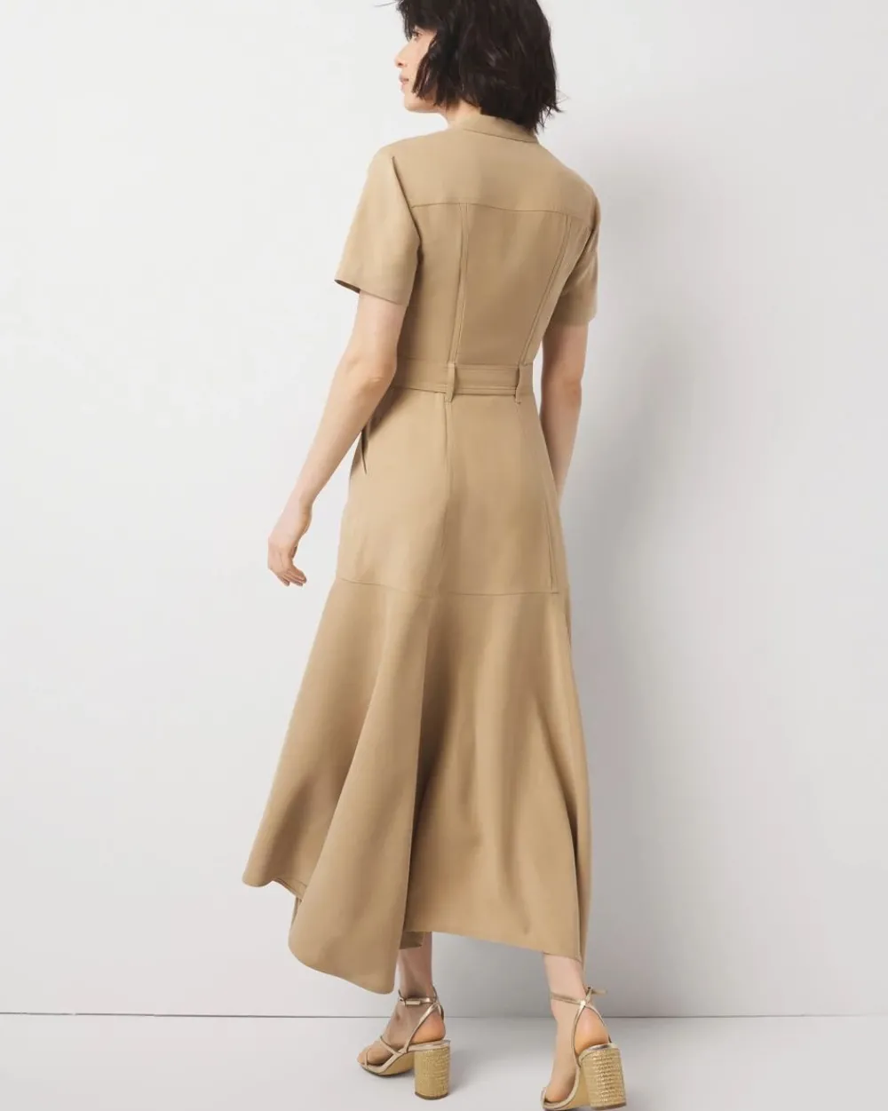 Petite Short-Sleeve Utility Shirt Dress*White House Black Market Discount