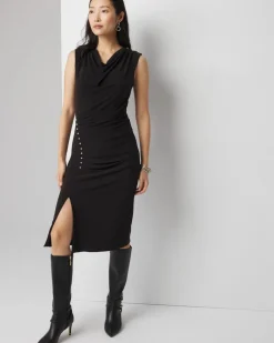 Petite Sleeveless Matte Jersey Cowl Neck Midi Dress*White House Black Market Online