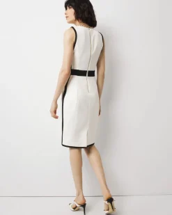 Petite Sleeveless V-Neck Colorblock Sheath Dress*White House Black Market Sale