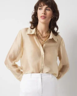 Petite Soft Shirt with Shine*White House Black Market New