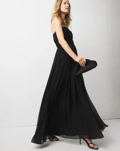 Petite Strapless Chiffon Maxi Dress*White House Black Market Online