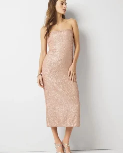 Petite Strapless Sequin Midi Dress*White House Black Market Outlet
