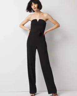 Petite Strapless V-Neck Wide Leg Jumpsuit*White House Black Market Best