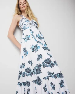 Petite Strappy Floral Halter Maxi Dress*White House Black Market Hot