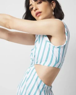 Petite Striped Cotton Midi Dress*White House Black Market Hot