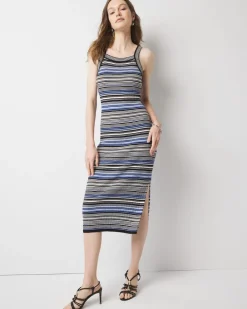 Petite Striped Halter Midi Dress*White House Black Market Hot