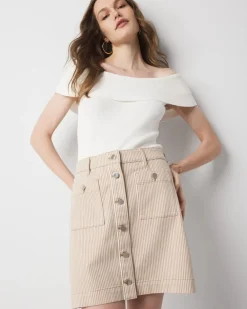 Petite Striped Patch Pocket A-Line Skirt*White House Black Market Online