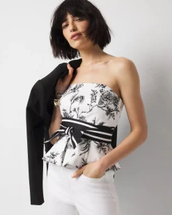Petite Tie-Waist Bustier*White House Black Market Hot