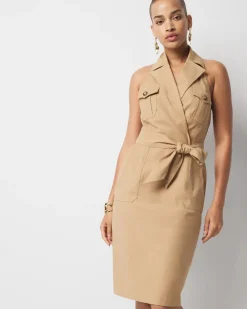 Petite Trench Wrap Mini Dress*White House Black Market New