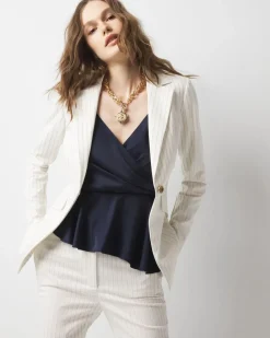 Petite WHBM® One-Button Blazer in Pinstripe*White House Black Market Online