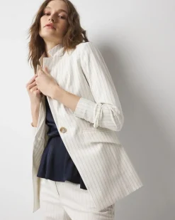 Petite WHBM® One-Button Blazer in Pinstripe*White House Black Market Online