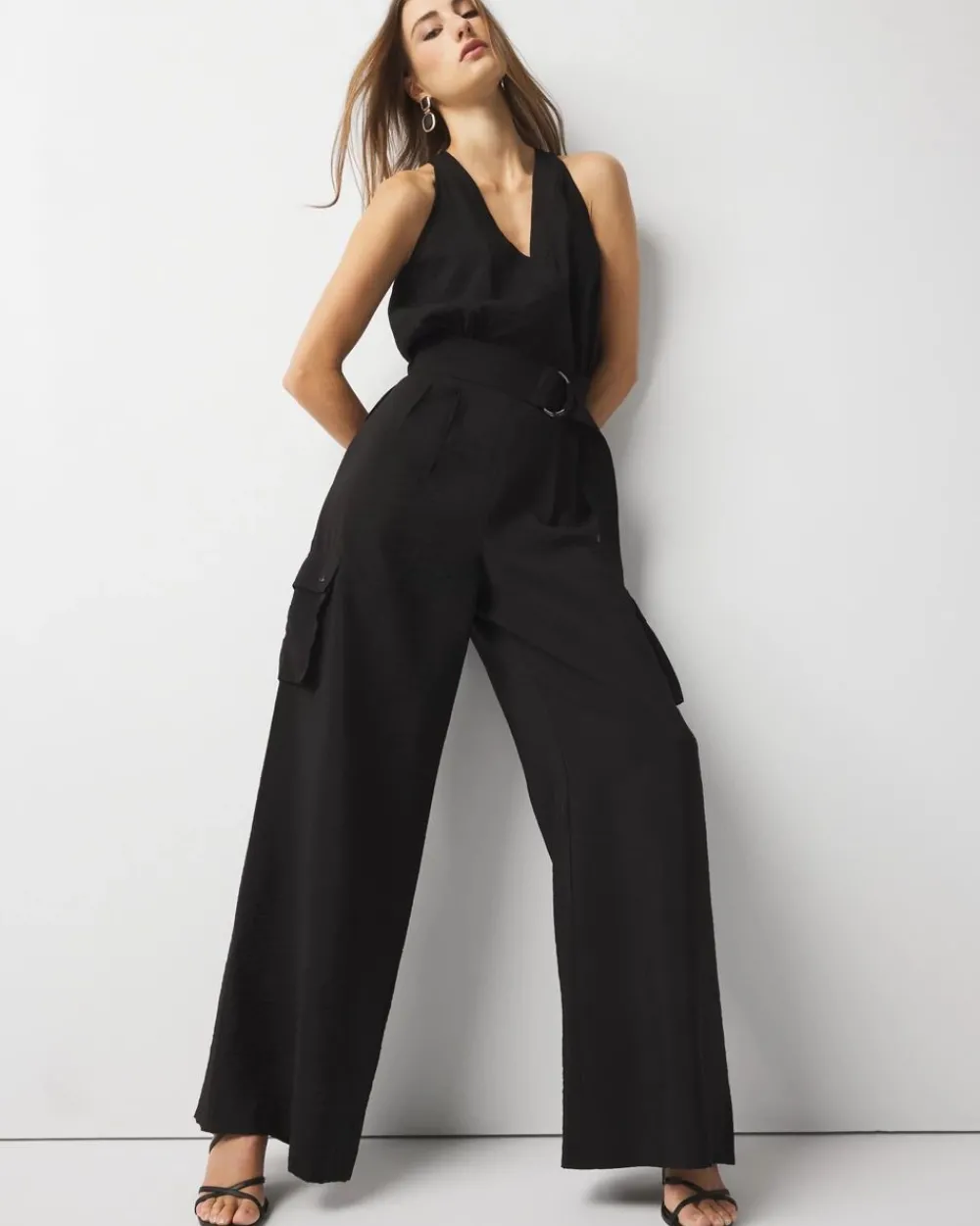Petite Wide Leg Utility Jumpsuit*White House Black Market Online