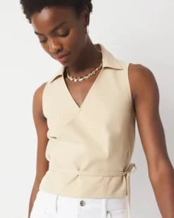 Petite Wrap Tie Vest*White House Black Market Hot
