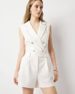 Pinstriped Double-Breasted Blazer Romper*White House Black Market Discount