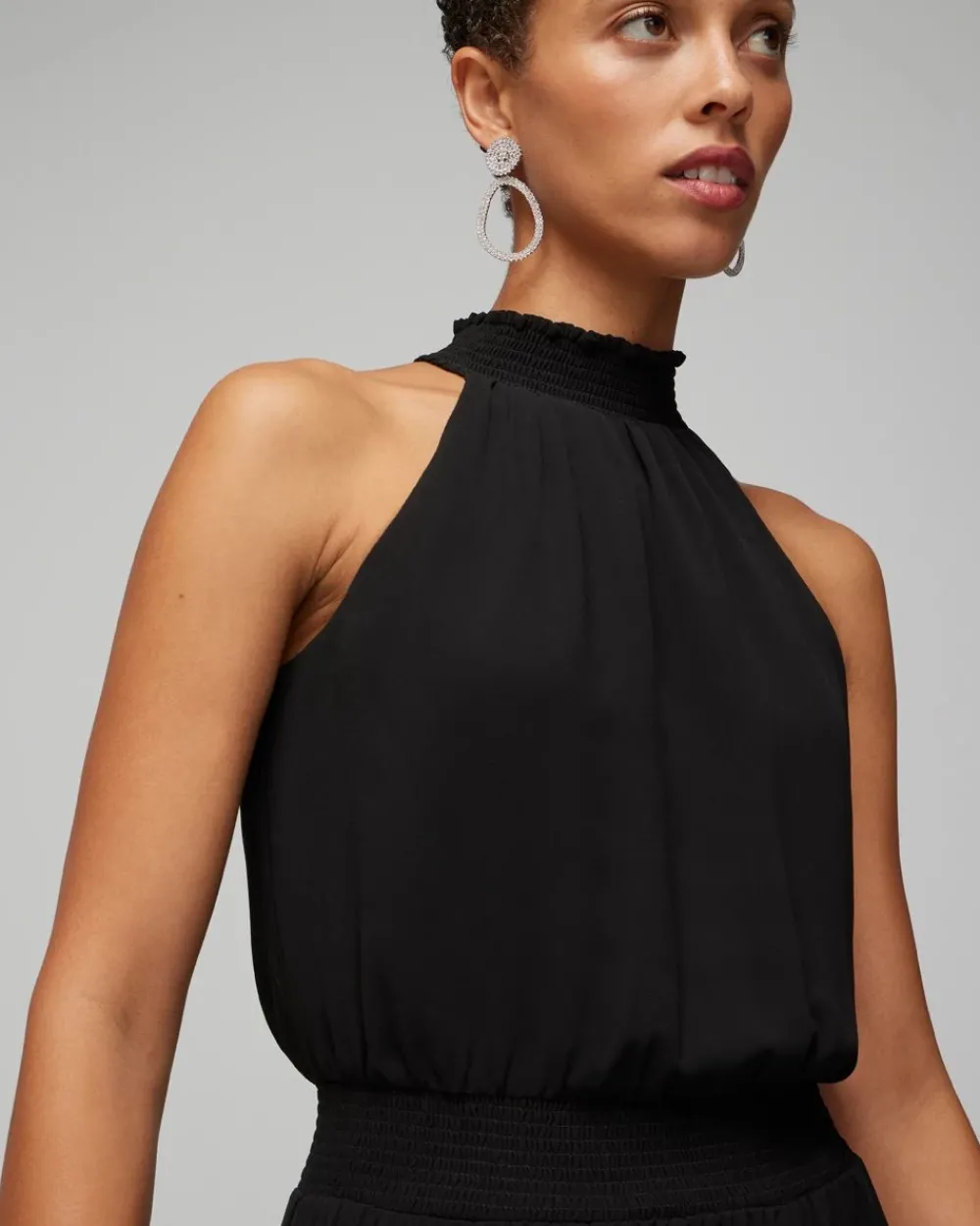 Pleated Halter Midi Dress*White House Black Market Best