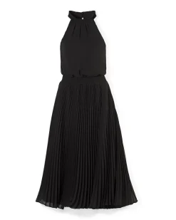 Pleated Halter Midi Dress*White House Black Market Best