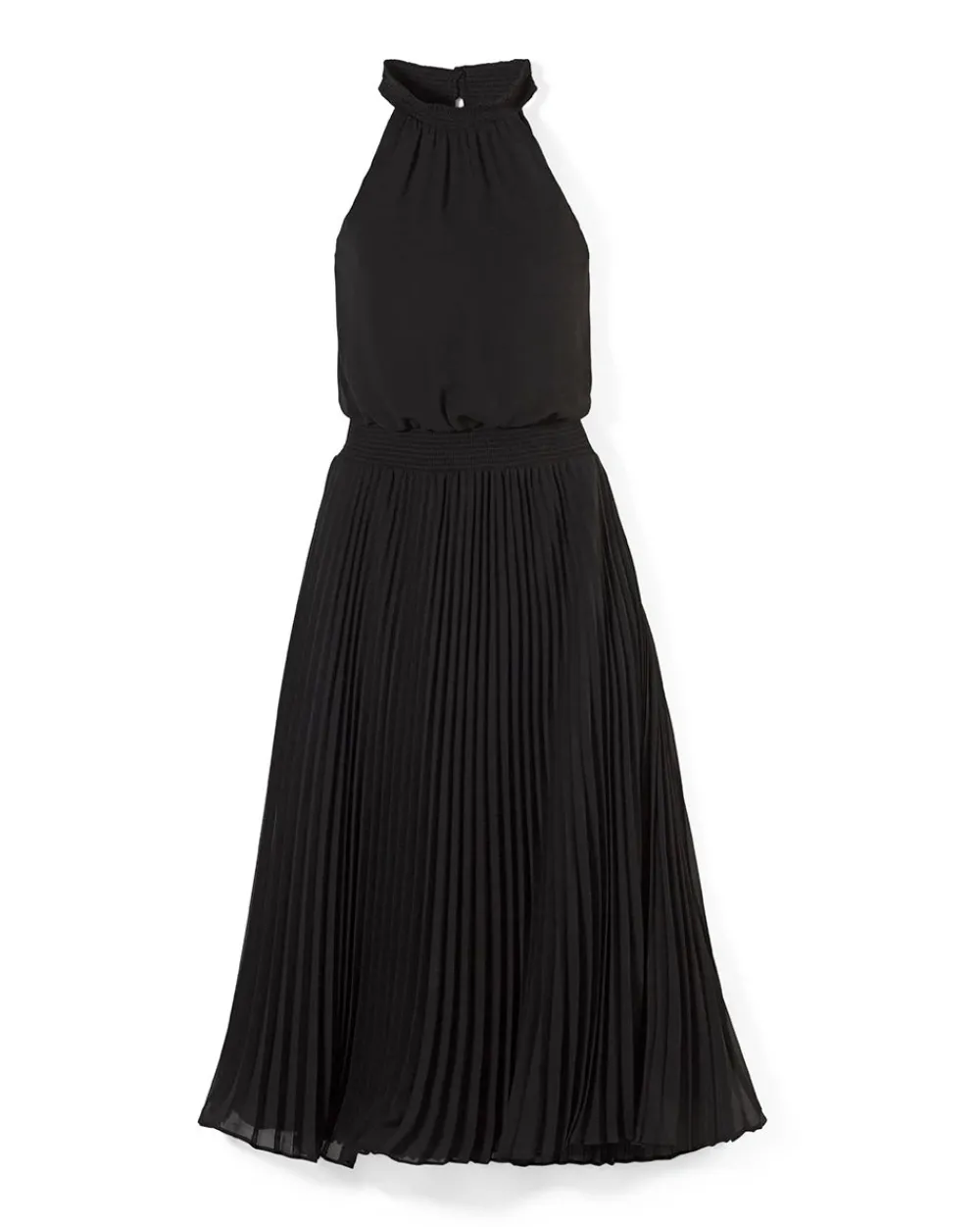 Pleated Halter Midi Dress*White House Black Market Best