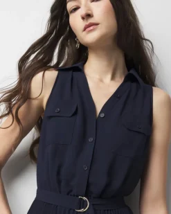 Pleated Shirt Dress*White House Black Market Hot