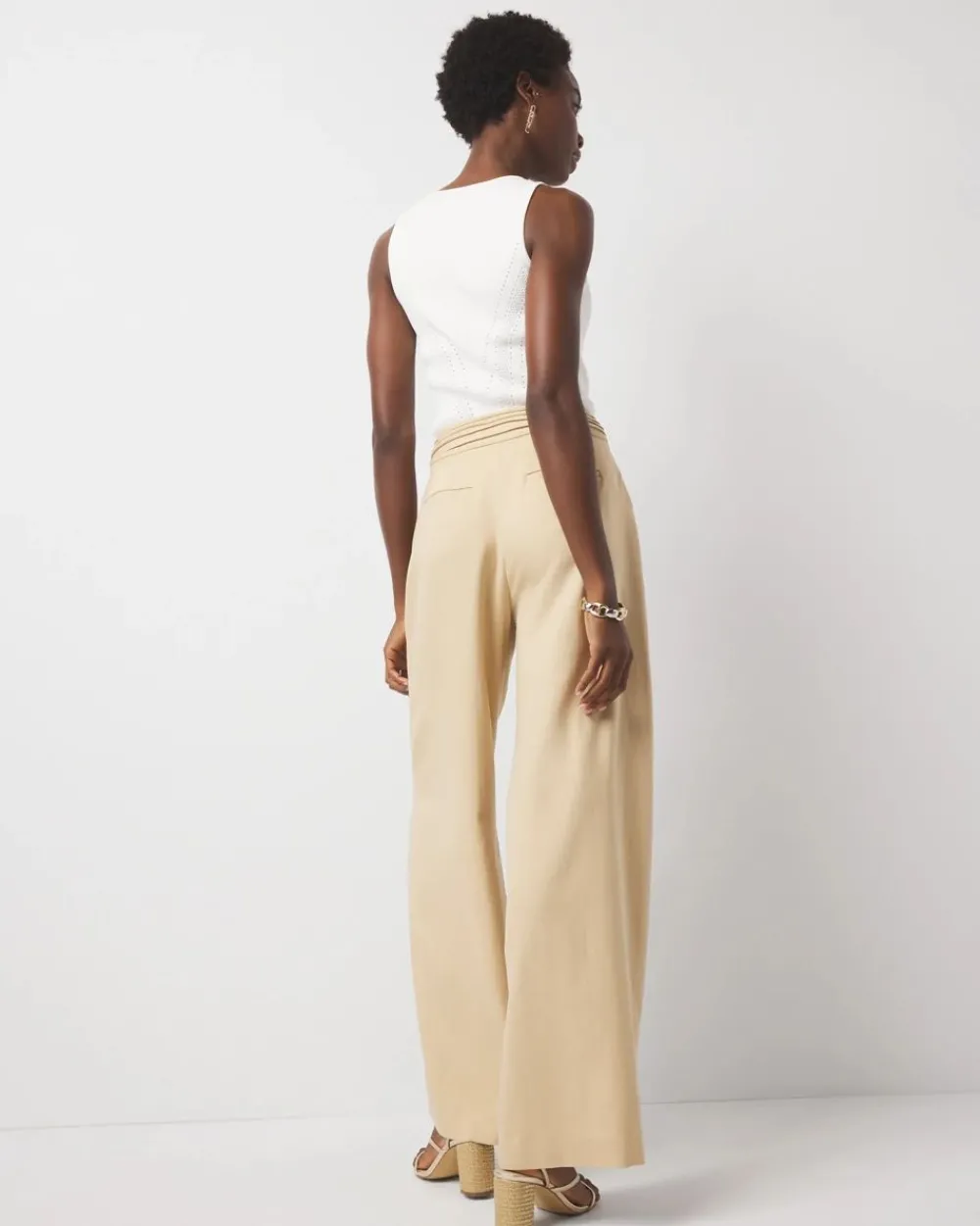 Pleated Waist Wide Leg Pant*White House Black Market Clearance