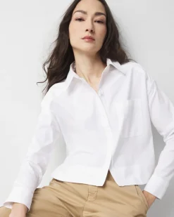 Pocket Poplin Shirt*White House Black Market Hot