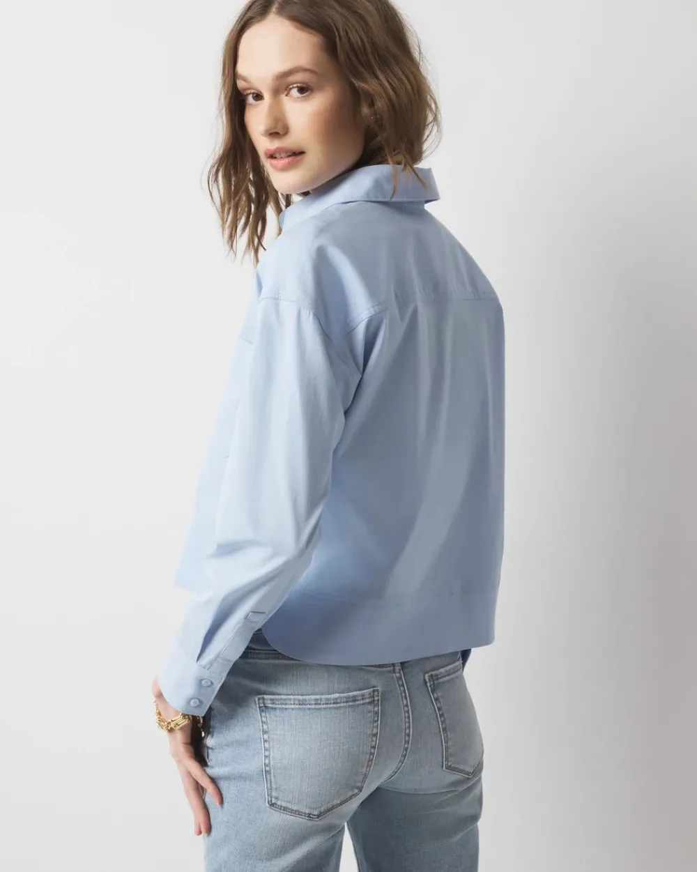 Pocket Poplin Shirt*White House Black Market Fashion