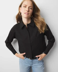 Pocket Poplin Shirt*White House Black Market Outlet