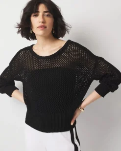 Pointelle Open Stitch Pullover*White House Black Market Fashion