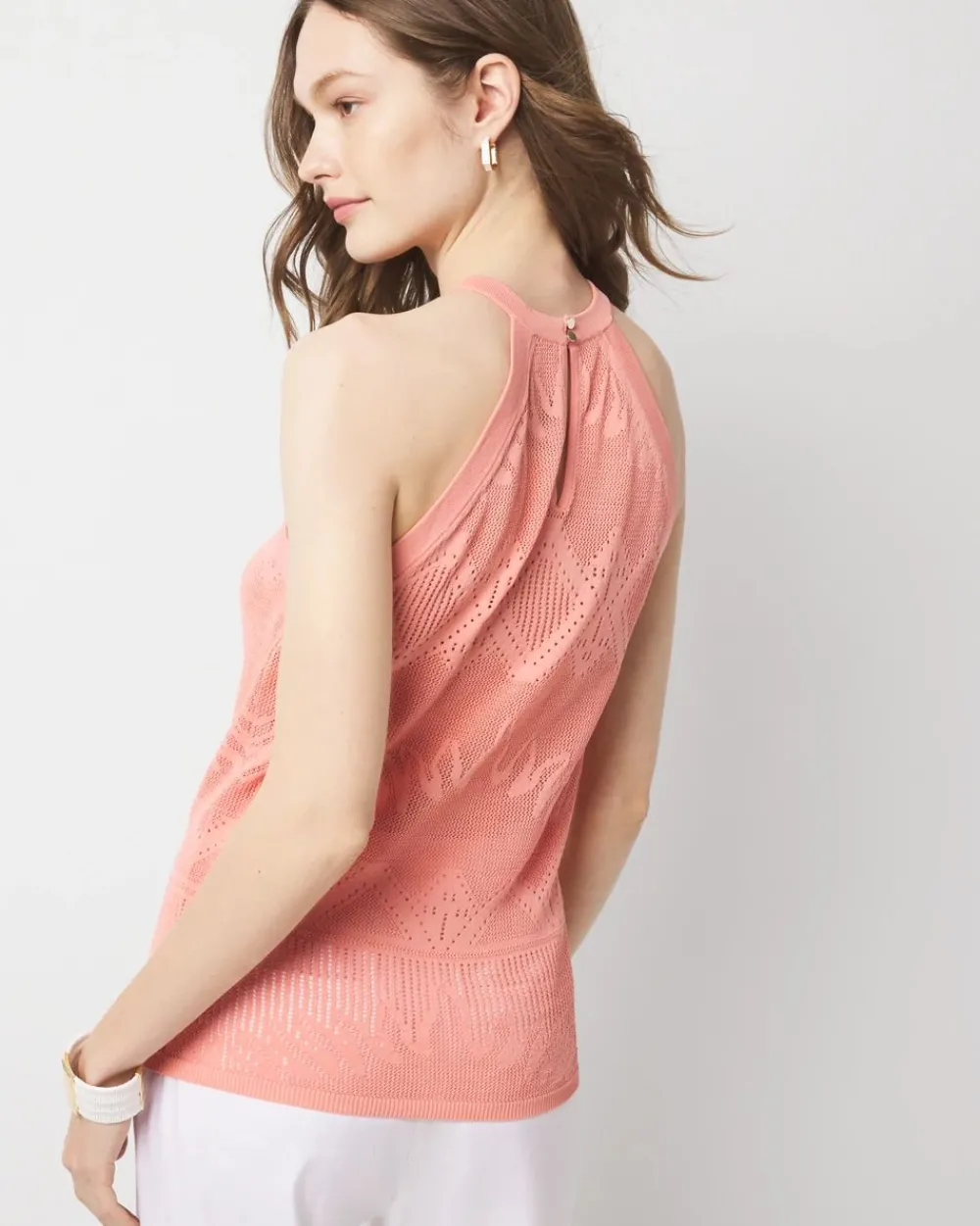Pointelle Sweater Halter Top*White House Black Market Clearance