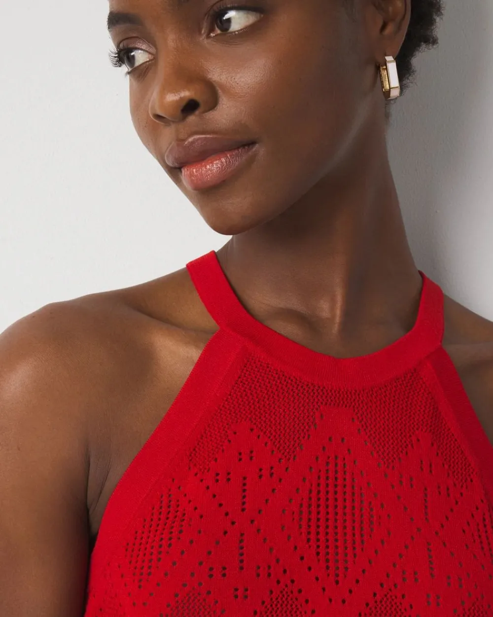 Pointelle Sweater Halter Top*White House Black Market Outlet
