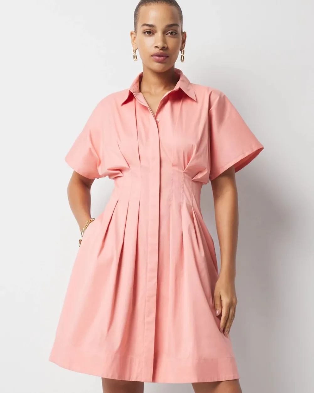 Poplin Corset Shirt Dress*White House Black Market Fashion