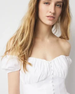 Poplin Peplum Bustier*White House Black Market Hot