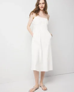Poplin Tie Back Midi Dress*White House Black Market Fashion