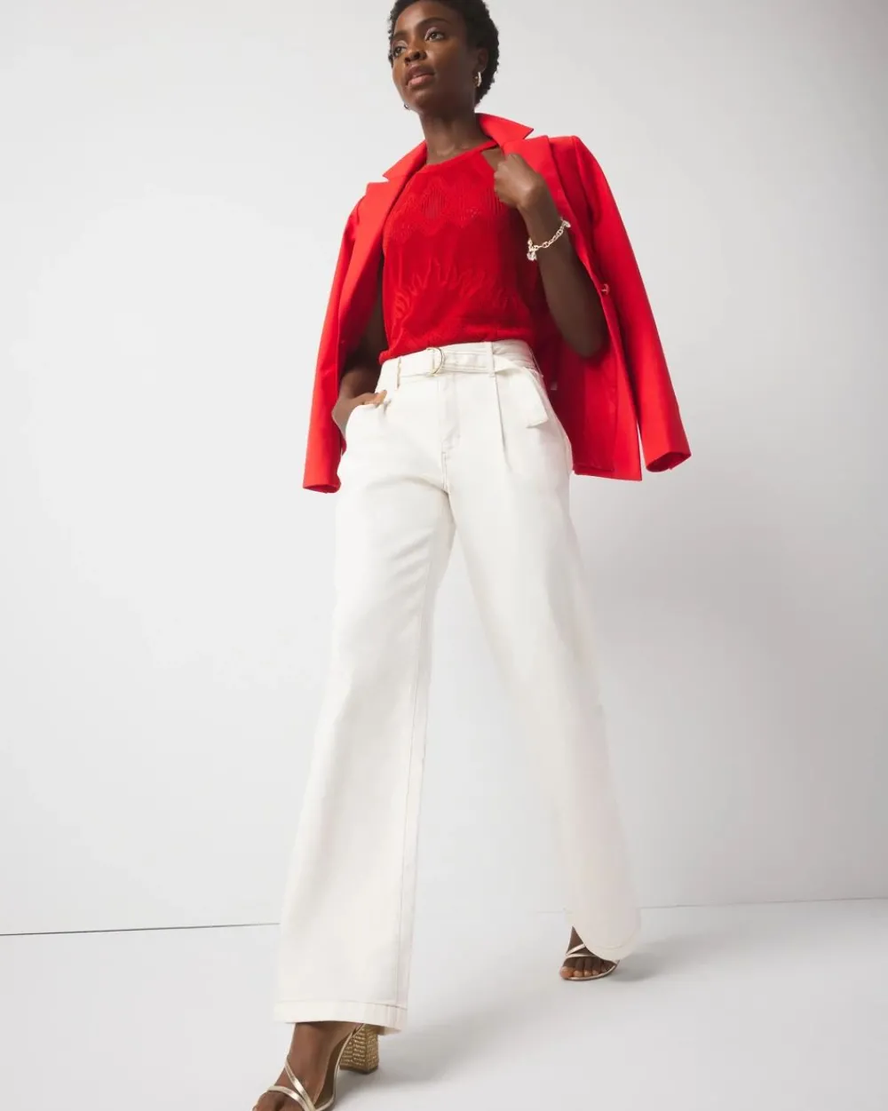 Pret High-Rise Belted Wide Leg Trouser*White House Black Market Sale