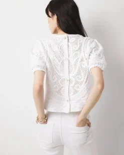 Puff Sleeve Crochet Sweater*White House Black Market Online