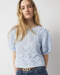 Puff Sleeve Crochet Sweater*White House Black Market New