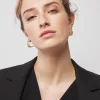 Quilted Gold Hoop Earrings*White House Black Market New