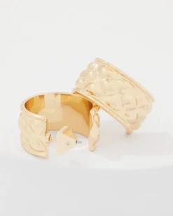 Quilted Gold Hoop Earrings*White House Black Market New