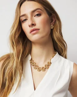 Quilted Metal Statement Necklace*White House Black Market New