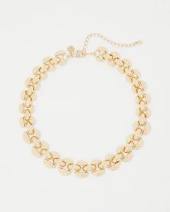 Quilted Metal Statement Necklace*White House Black Market New
