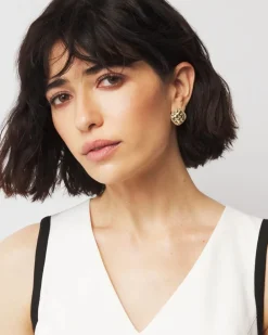 Quilted Pavé Stud Earrings*White House Black Market Best
