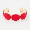 Red Raffia + Gold Cuff*White House Black Market New