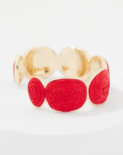Red Raffia + Gold Cuff*White House Black Market New