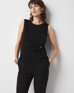 Ring Detail Ruched Tank*White House Black Market New