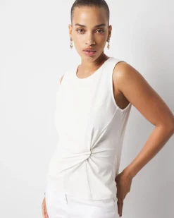 Ring Detail Ruched Tank*White House Black Market Fashion