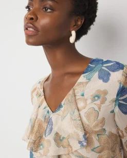 Romantic Ruffle Blouse*White House Black Market Discount