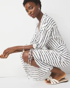 Ruched Crepe Midi Shirt Dress*White House Black Market Clearance